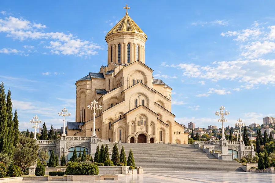 Illustrative view of Sameba Cathedral in Tbilisi